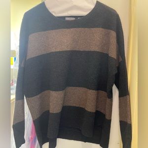 Vince Brown and Black Stripped Yak Wool Sweater